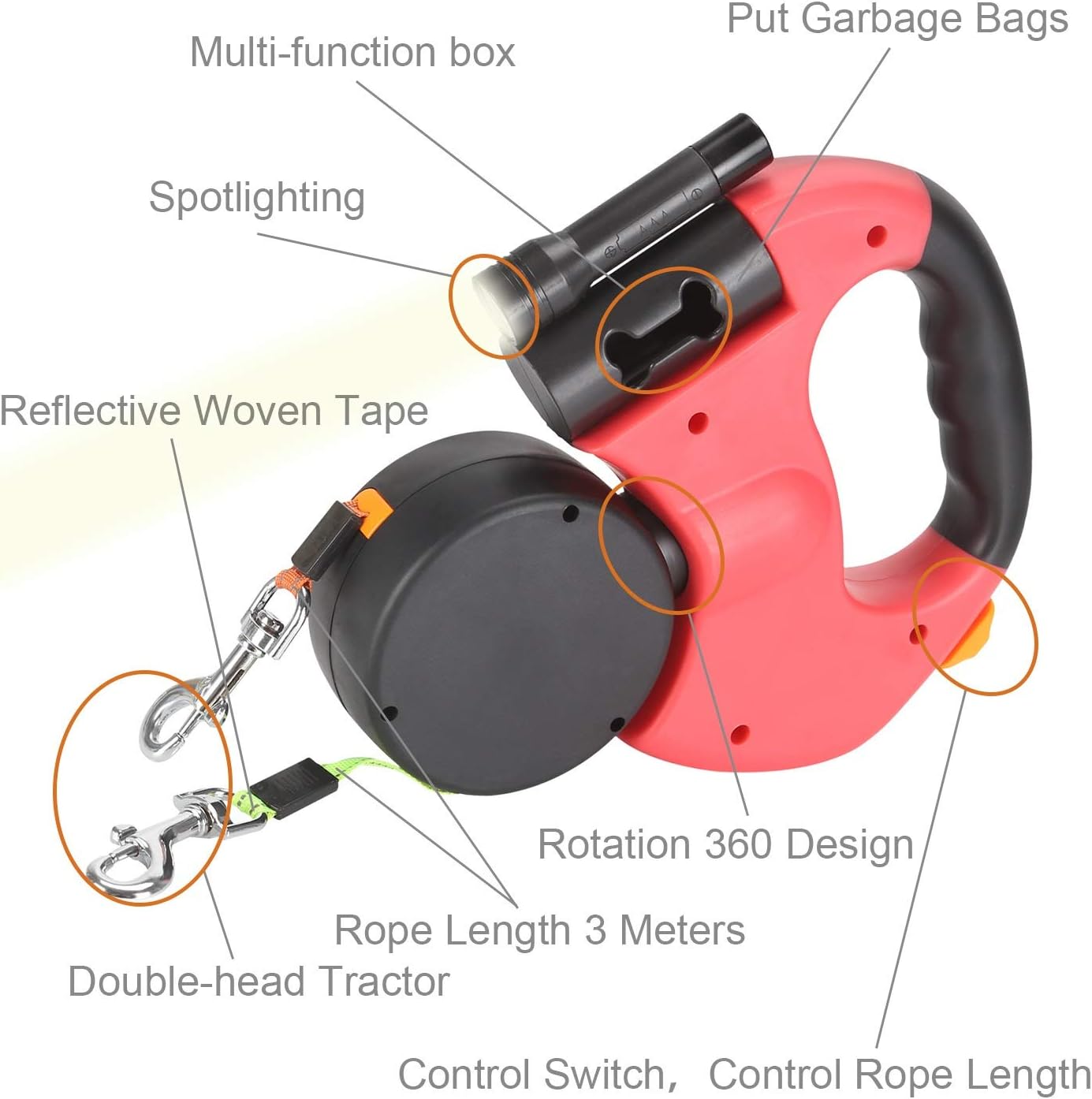Laisse double rétractable pour - Retractable Dog Leash avis et prix