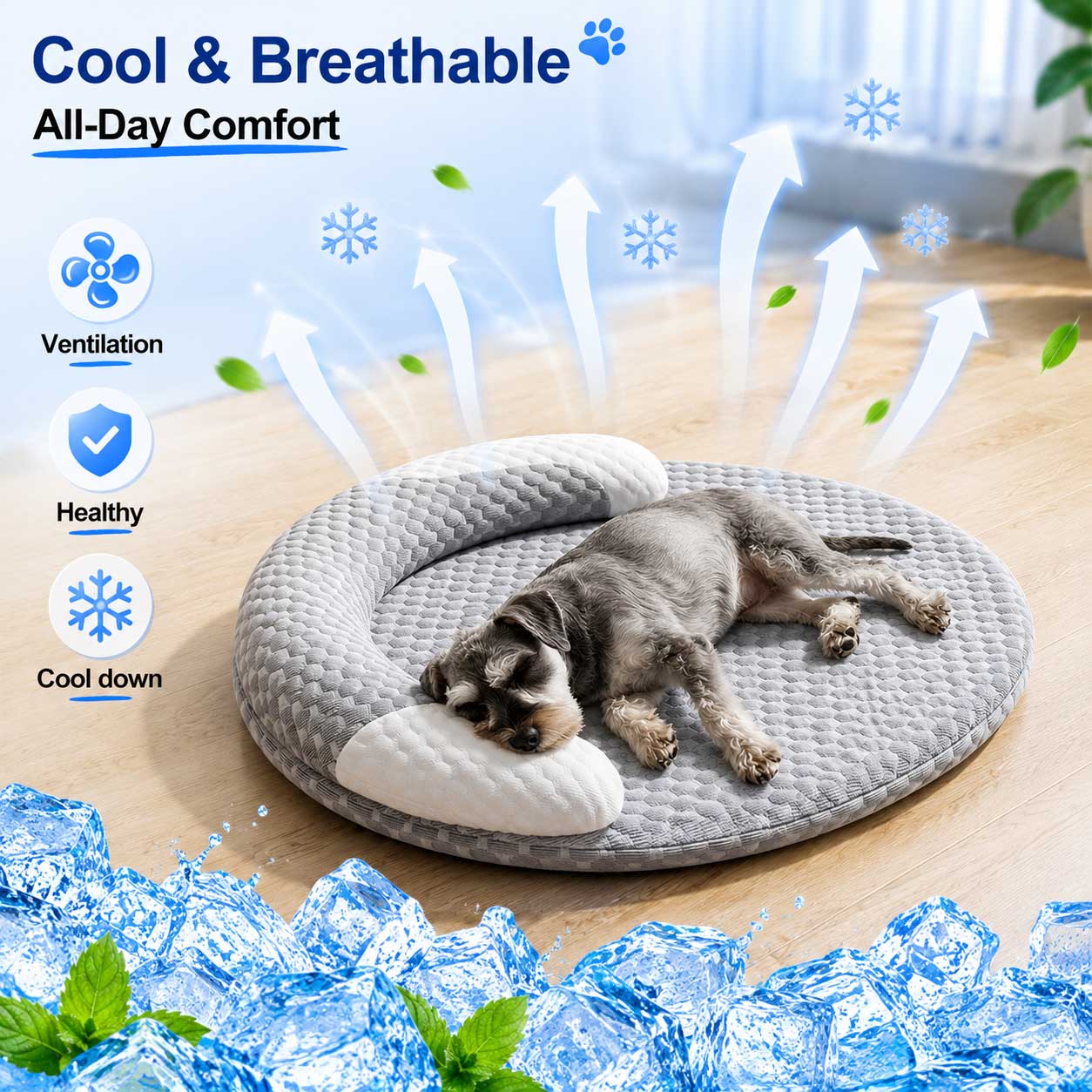 Coussin rafraîchissant en soie - Calming Dog Bed avis et prix